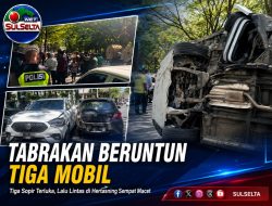 Tabrakan Beruntun Tiga Mobil di Jalan Hertasning, Tiga Sopir Terluka