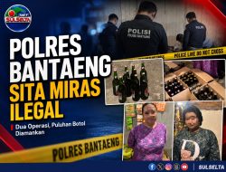 Polres Bantaeng Sita Puluhan Botol Miras Ilegal dalam Operasi Pekat
