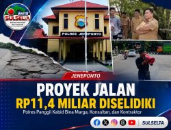 Polres Jeneponto Selidiki Proyek Jalan Rp11,4 Miliar