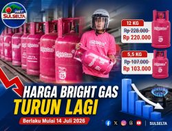 Pertamina Turunkan Harga Bright Gas