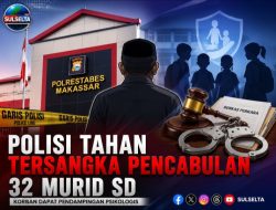 Polrestabes Makassar Tahan Tersangka Dugaan Pencabulan 32 Murid SD