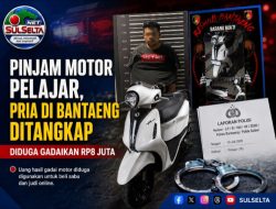 Pinjam Motor Pelajar, Pria di Bantaeng Diduga Gadaikan Rp8 Juta