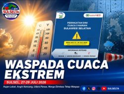 Suhu Sulsel Capai 35 Derajat, BMKG Ingatkan Dampak Musim Kemarau