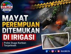 Mayat Perempuan Ditemukan di Irigasi Jeneponto