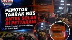 Pemotor Tabrak Bus Antre Solar di Pettarani