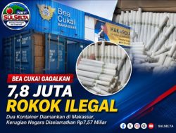 Bea Cukai Gagalkan 7,8 Juta Rokok Ilegal di Makassar