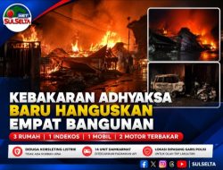 Kebakaran Adhyaksa Baru Hanguskan Empat Bangunan