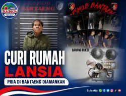 Curi Barang di Rumah Lansia, Pria di Bantaeng Diamankan