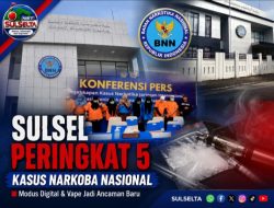 BNN: Sulsel Peringkat Lima Kasus Narkoba Nasional