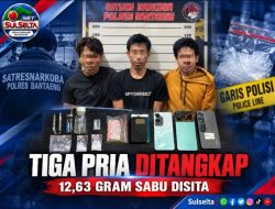 Polres Bantaeng Tangkap Tiga Pria, Sita 12,63 Gram Sabu