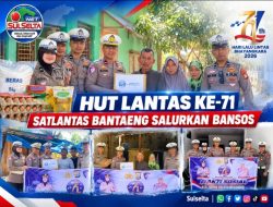 HUT Lantas ke-71, Satlantas Bantaeng Salurkan Bansos