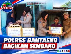 Polres Bantaeng Bagikan Sembako kepada Warga Mappilawing